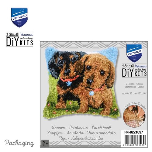 Vervaco Vervaco Smyrna Knoopkussen 2 Teckels