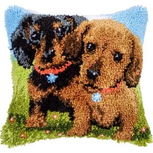 Vervaco Vervaco Smyrna Knoopkussen 2 Teckels