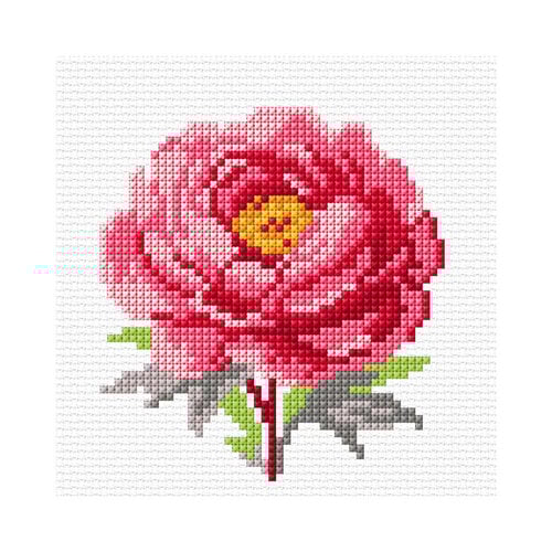 Orchidea Orchidea Voorbedrukt Borduurpakket Peony 11 x 11 cm