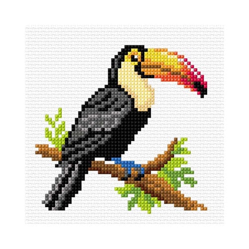 Orchidea Orchidea Voorbedrukt Borduurpakket Toucan 11 x 11 cm