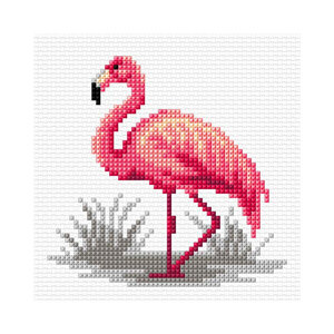 Orchidea Orchidea Voorbedrukt Borduurpakket Flamingo 11 x 11 cm