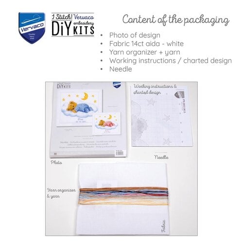 Vervaco Vervaco Borduurpakket Geboorte Slapend beertje