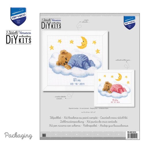Vervaco Vervaco Borduurpakket Geboorte Slapend beertje