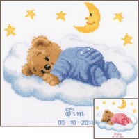 Vervaco Borduurpakket Geboorte Slapend beertje