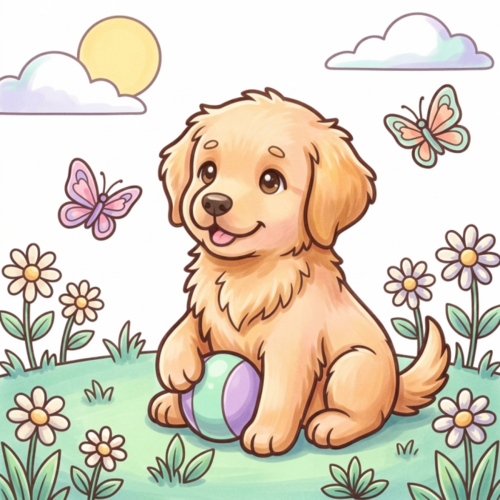 Cozy Colouring Cards Set Buddy The Puppy Outside Adventures