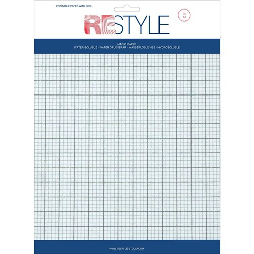 Restyle Wateroplosbaar borduurpapier met ruit 2 vellen A4