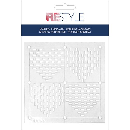 Restyle Sashiko sjabloon harten patroon maat 10 x 10 cm
