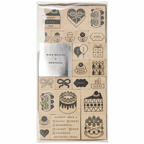 Rico Design Stempelset Happy Birthday 24 delig Rico Design Stempelset Happy Birthday 24 delig