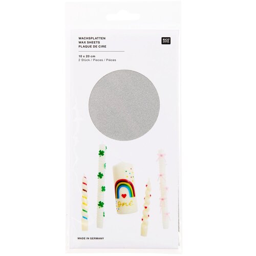 Rico Design Wasfolie Zilver Metallic 2 stuks 24 x 11 cm
