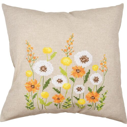 Vervaco Vervaco borduur kussen Pluisjesbloemen 40 x 40 cm