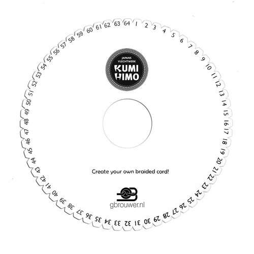 Kumihimo Vlechtschijf rond 15cm 64 sleuven Kumihimo Vlechtschijf rond 15cm 64 sleuven
