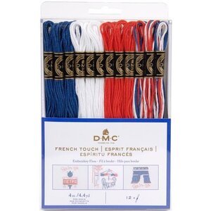 DMC DMC Mouline splijtzijde Rood Wit Blauw 12 x 4 meter