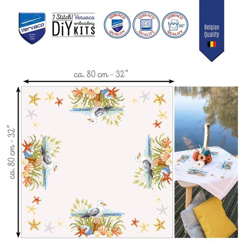 Vervaco Vervaco Tafelkleed Ocean breeze 80 x 80 cm