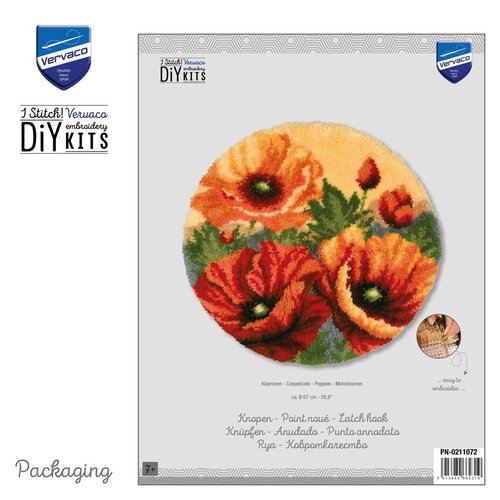 Vervaco Smyrna knoopkleed Klaprozen 67 x 67 cm