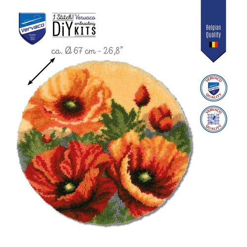 Vervaco Smyrna knoopkleed Klaprozen 67 x 67 cm