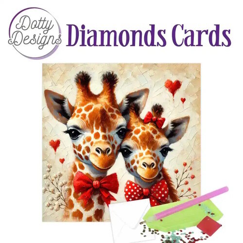 Dotty Designs   Diamond Painting Kaart 2 Giraffes in Love