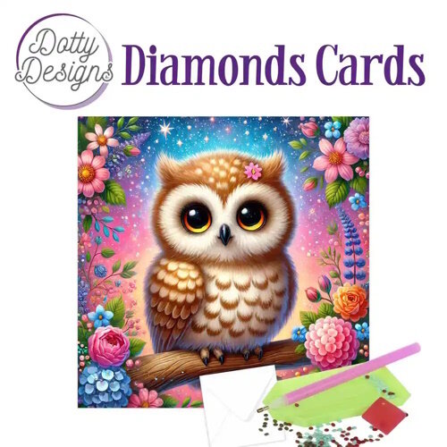 Dotty Designs   Diamond Painting Kaart Colorful Owl