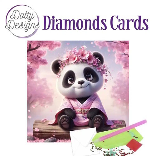 Dotty Designs   Diamond Painting Kaart Pink Panda