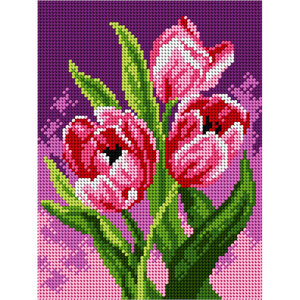 Orchidea Orchidea Voorbedrukt Borduurpakket Tulpen 16.5 x 22 cm