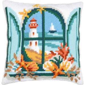 Vervaco Vervaco borduur kussen Uitzicht op zee 40 x 40 cm