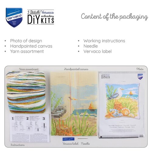 Vervaco Vervaco borduur kussen Ocean Breeze 40 x 40 cm Vervaco Vervaco borduur kussen Ocean Breeze 40 x 40 cm
