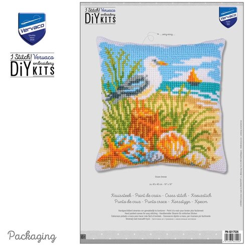 Vervaco Vervaco borduur kussen Ocean Breeze 40 x 40 cm Vervaco Vervaco borduur kussen Ocean Breeze 40 x 40 cm