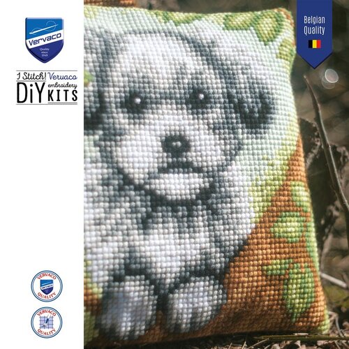 Vervaco Vervaco borduur kussen Hond 40 x 40 cm Vervaco Vervaco borduur kussen Hond 40 x 40 cm