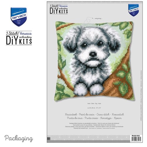 Vervaco Vervaco borduur kussen Hond 40 x 40 cm Vervaco Vervaco borduur kussen Hond 40 x 40 cm