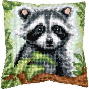 Vervaco Vervaco borduur kussen Wasbeer 40 x 40 cm
