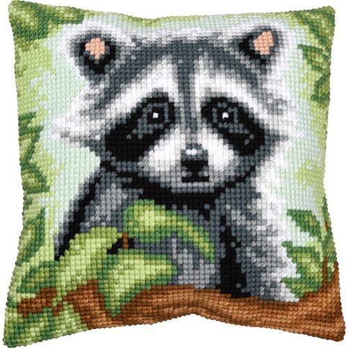 Vervaco Vervaco borduur kussen Wasbeer 40 x 40 cm