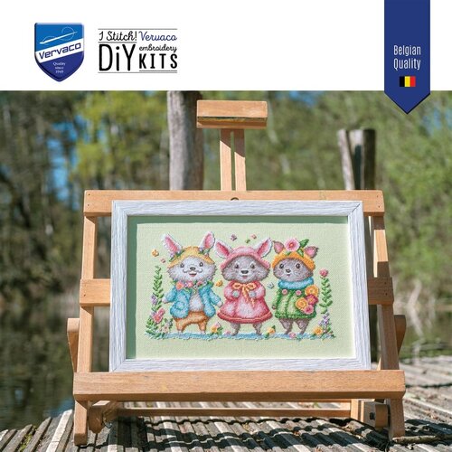 Vervaco Vervaco borduurpakket Diertjes 28 x 18 cm