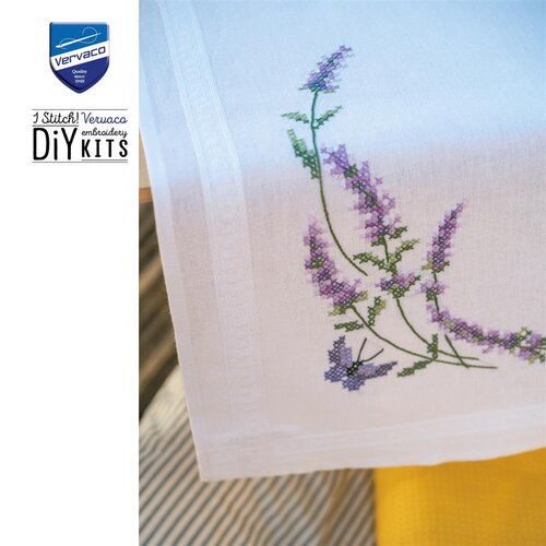 Vervaco Vervaco Tafelloper Lavendel met vlinders 40 x 100 cm