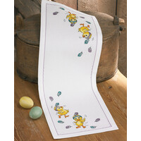 Permin tafelloper Dancing chickens 24 x 67 cm 63-6821