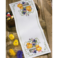 Permin tafelloper Chickens in the basket 26 x 68 cm 63-9110