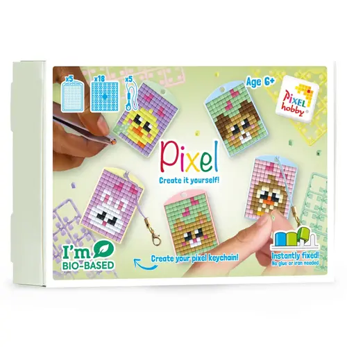 PixelHobby Pixel Sleutelhanger Box Kawaii Huisdieren