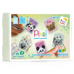 PixelHobby Pixel Sleutelhanger Box Kawaii Wilde dieren