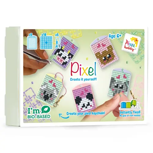 PixelHobby Pixel Sleutelhanger Box Kawaii Wilde dieren