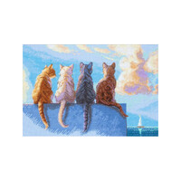 Riolis borduurpakket Cats by the Sea 30 x 21 cm