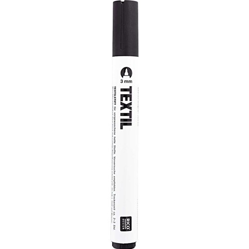 Rico Design Textielstift Zwart 3 mm