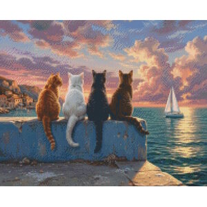 PixelHobby Pixelhobby Patroon 5887 Katten op de Kade aan Zee