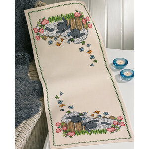 Permin Permin borduurpakket tafelloper Cozy Sheep 68-5346