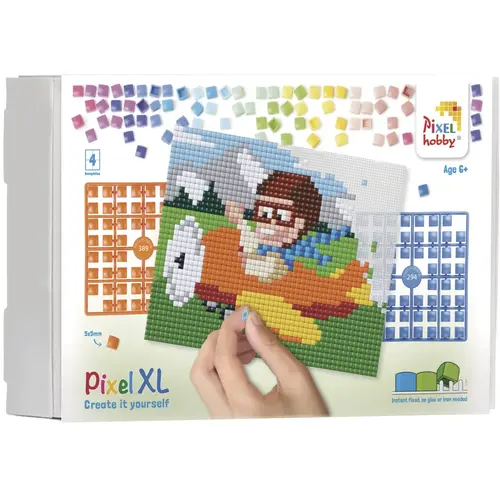 PixelHobby Pixelhobby XL Geschenkset 4 platen Vliegtuig 28001