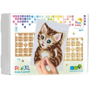PixelHobby Pixelhobby XL Geschenkset 4 platen Baby Kitten