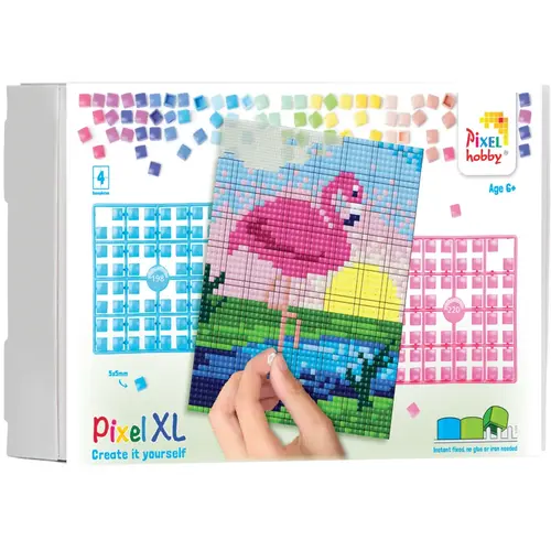 PixelHobby Pixelhobby XL Geschenkset 4 platen Flamingo 28011