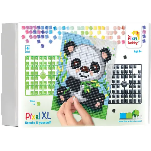 PixelHobby Pixelhobby XL Geschenkset 4 platen Panda 28012