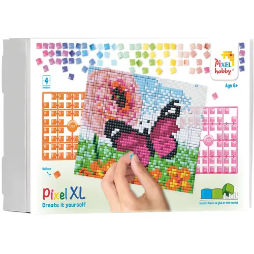 PixelHobby Pixelhobby XL Geschenkset 4 platen Roze Vlinder PixelHobby Pixelhobby XL Geschenkset 4 platen Roze Vlinder