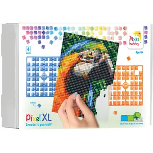 PixelHobby Pixelhobby XL Geschenkset 4 platen Papegaai 28023