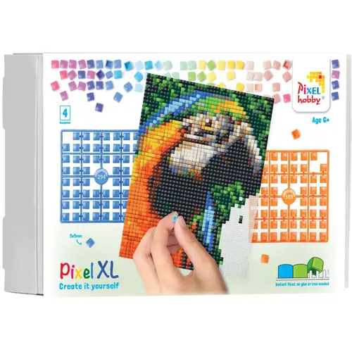 PixelHobby Pixelhobby XL Geschenkset 4 platen Papegaai 28023