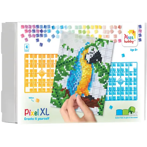 PixelHobby Pixelhobby XL 4 basisplaten Papegaai Geschenkset