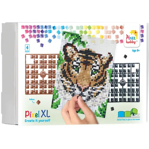PixelHobby Pixelhobby XL Geschenkset 4 platen Tijger 28035